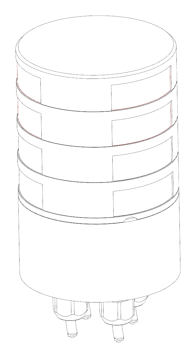 3nm 180° White, Double + Red, Double, black